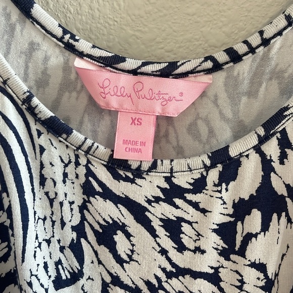 Lilly Pulitzer Pineapple Fringe Romper XS Navy Blue - Picture 3 of 8